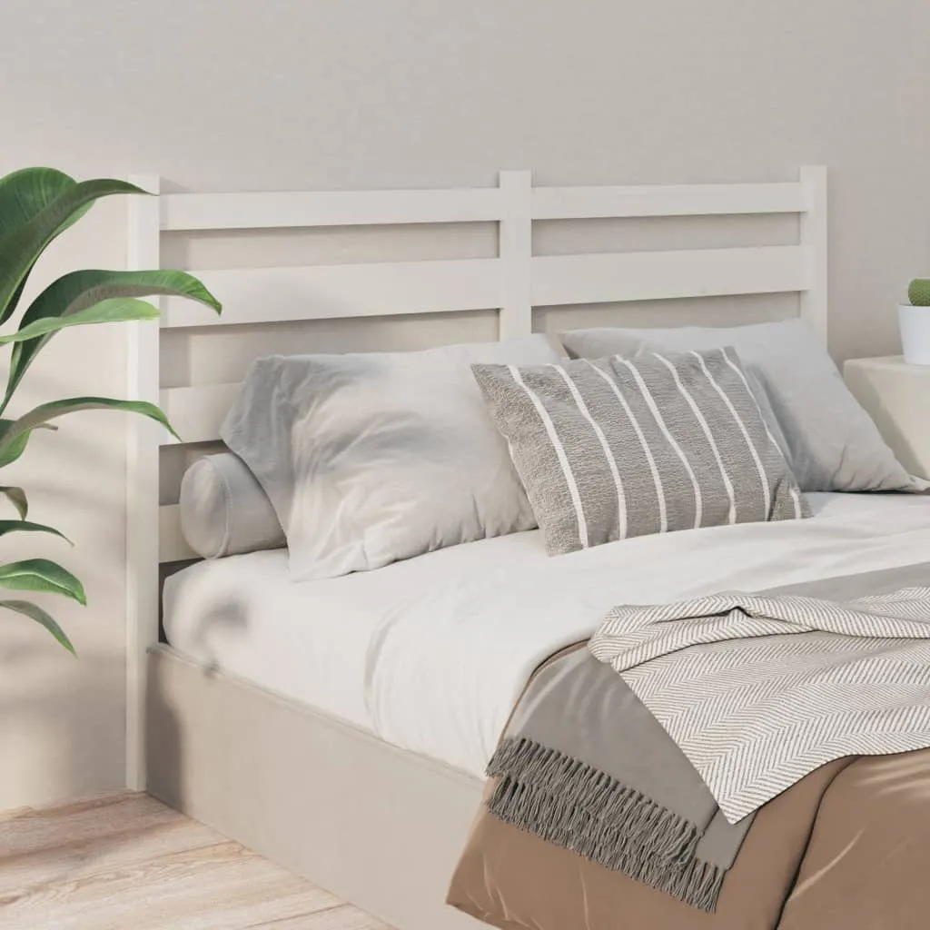Bed Headboard White 156 cm Solid Wood Pine 818426