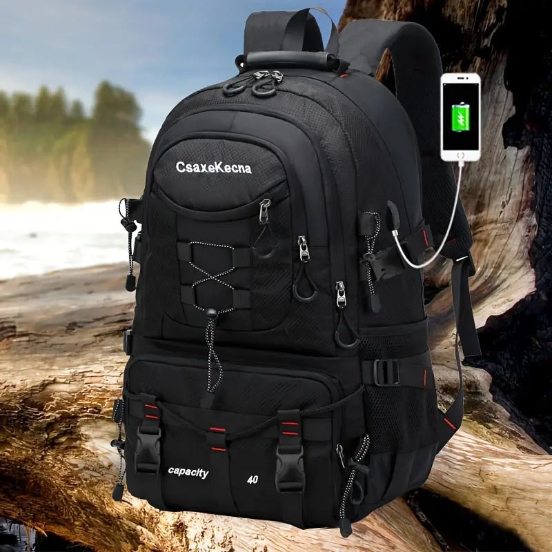 NNETM Rugged Explorer Waterproof Travel Backpack - Black image number null