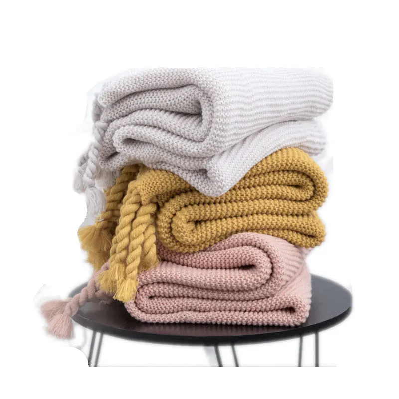 1 Sets Of HOD Health & Home Long Tassel Knitted Blanket Throw Blankets 1 Sets Of HOD Health & Home Long Tassel Knitted Blanket Throw Blankets