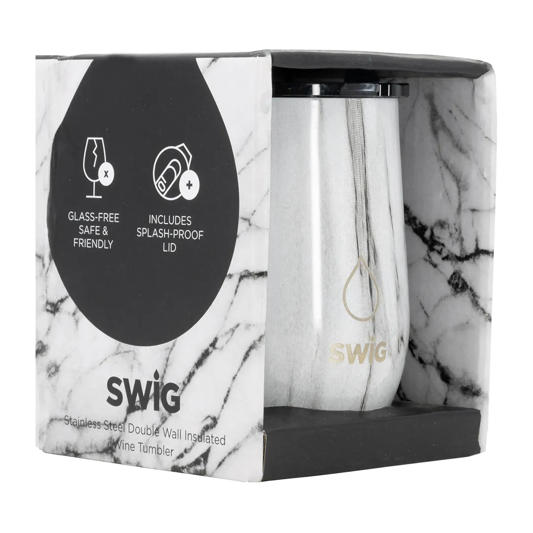 Swig Wine Tumbler White Marble
