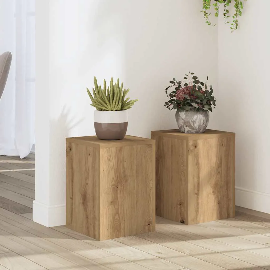 Plant Stands 2 pcs Artisan Oak 25x25x35 cm Engineered Wood 852914