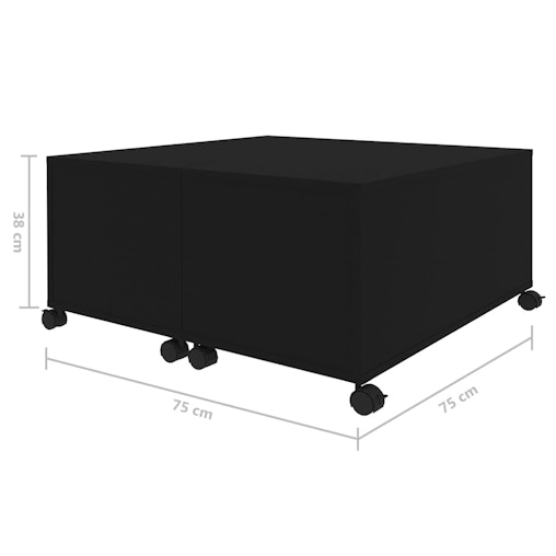NNEVL Coffee Table Black 75x75x38 cm Chipboard NNEVL Coffee Table Black 75x75x38 cm Chipboard