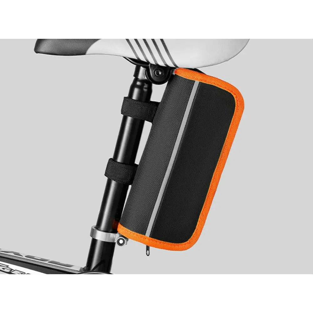 AKEZ Portable Tyre Tool Bag Multi-function Bike Tire Repair Tool Kit Inflator Repair Wrench Set - Black&Orange