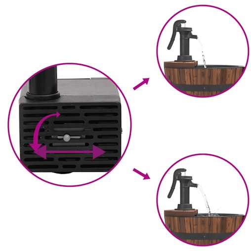 NNEVL Water Fountain with Pump 44.5x44.5x58 cm Solid Wood Fir NNEVL Water Fountain with Pump 44.5x44.5x58 cm Solid Wood Fir