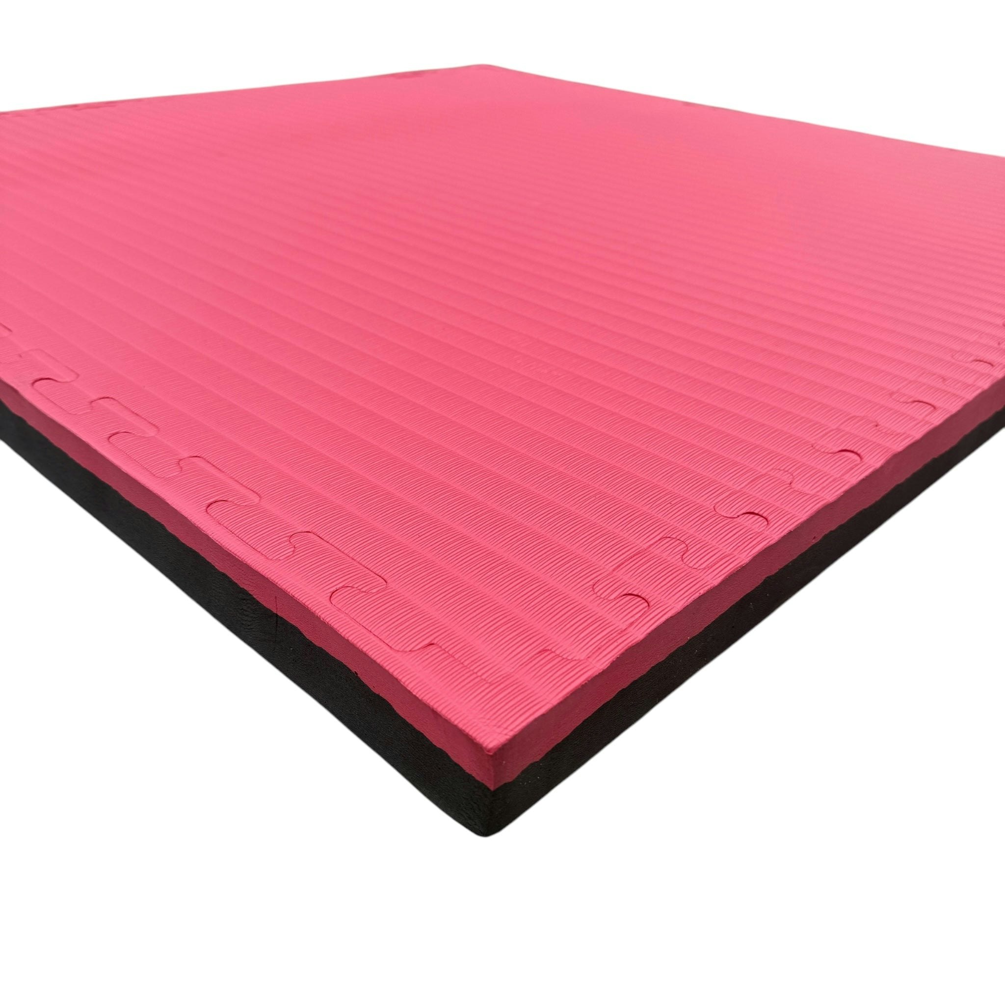 40mm EVA Foam Jigsaw Interlocking Floor Tile Mat 1m x 1m BLACK / RED
