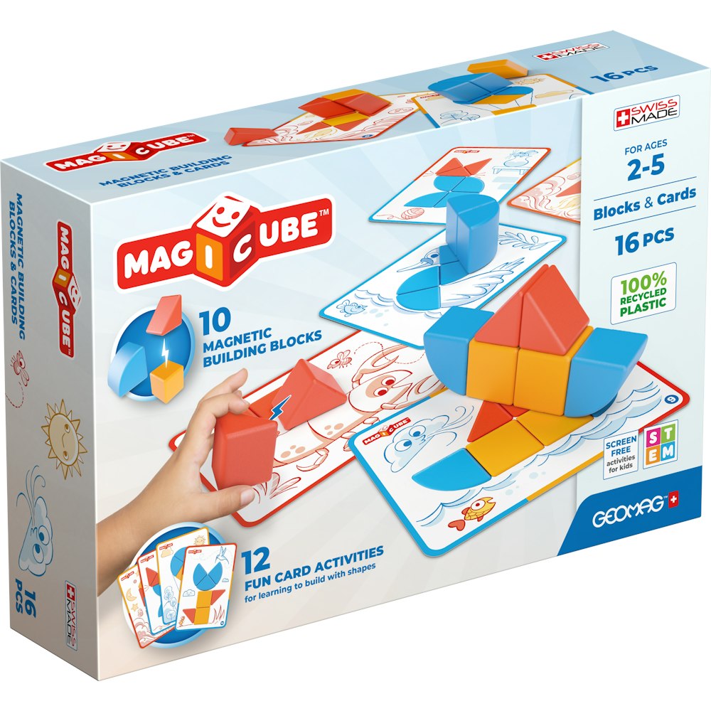 Geomag Magicube Blocks And Cards - 16 Magnetic Pieces