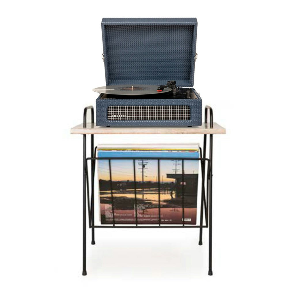 Crosley Voyager Bluetooth Portable Turntable + Crosley Wiltshire Stand Bundle - Navy