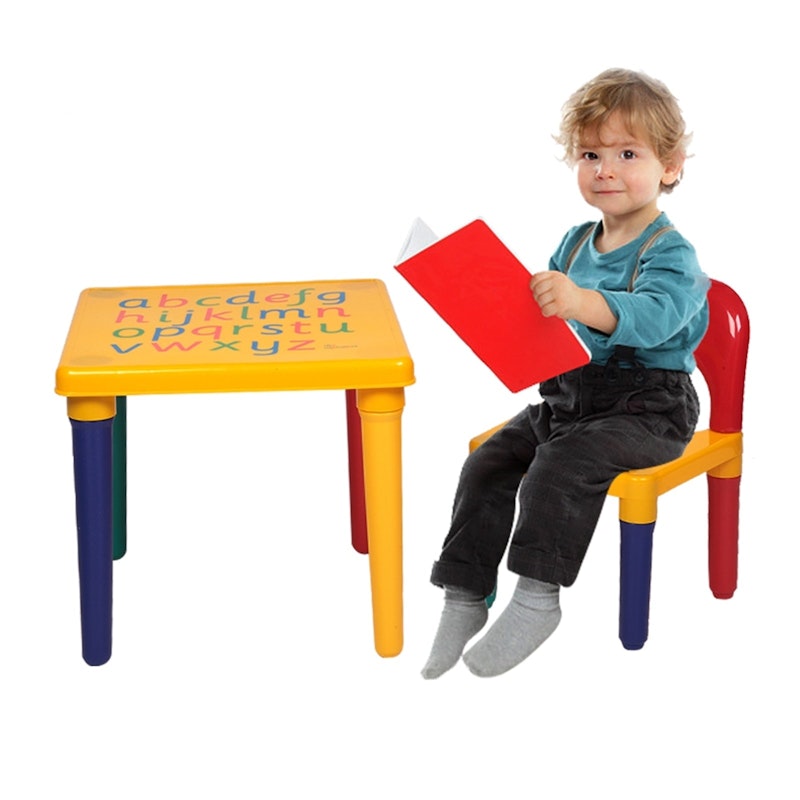 NNEOBA Children Letter Table Chair Set image number null