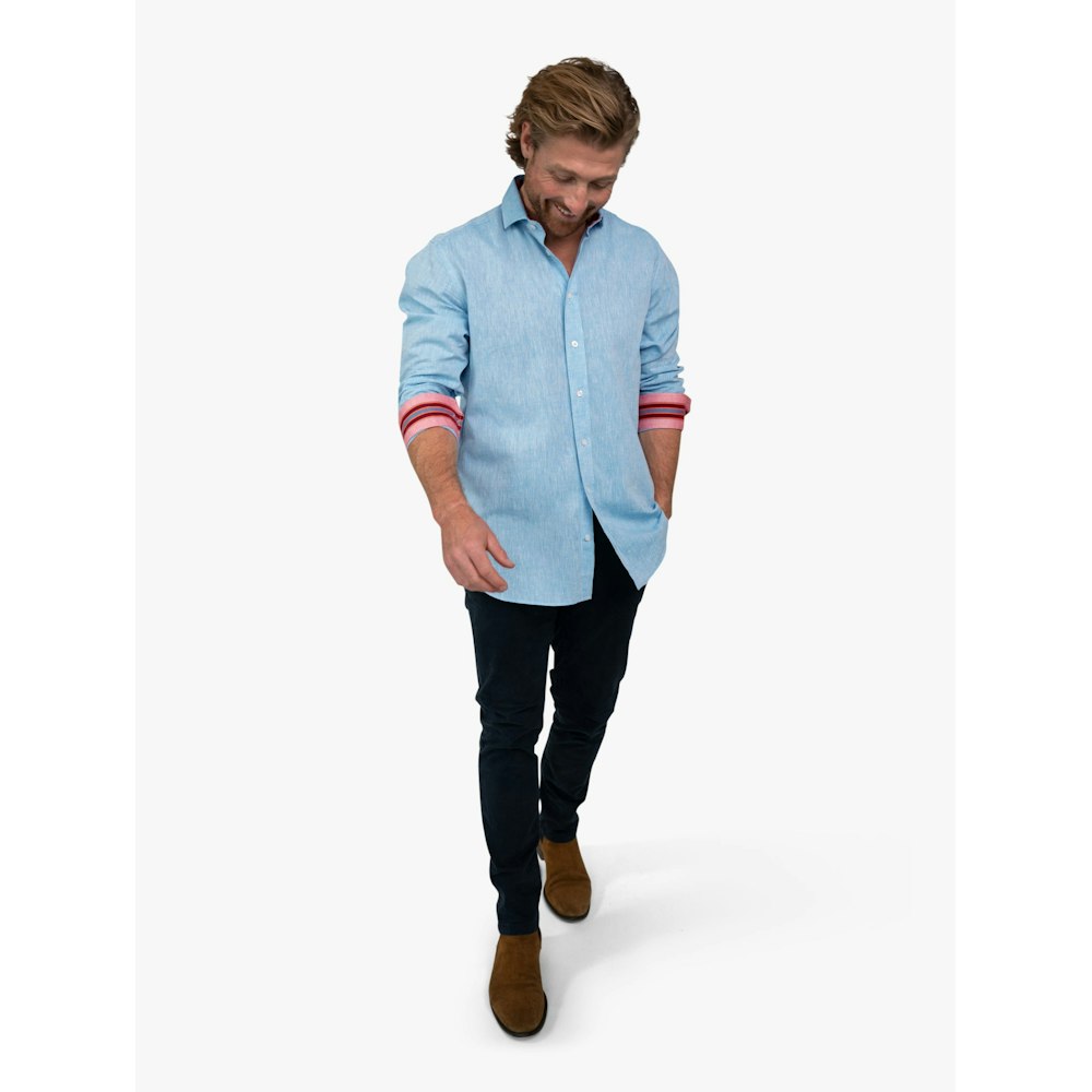 Koy Clothing Light Blue Cotton/linen Shirt - Jiwe
