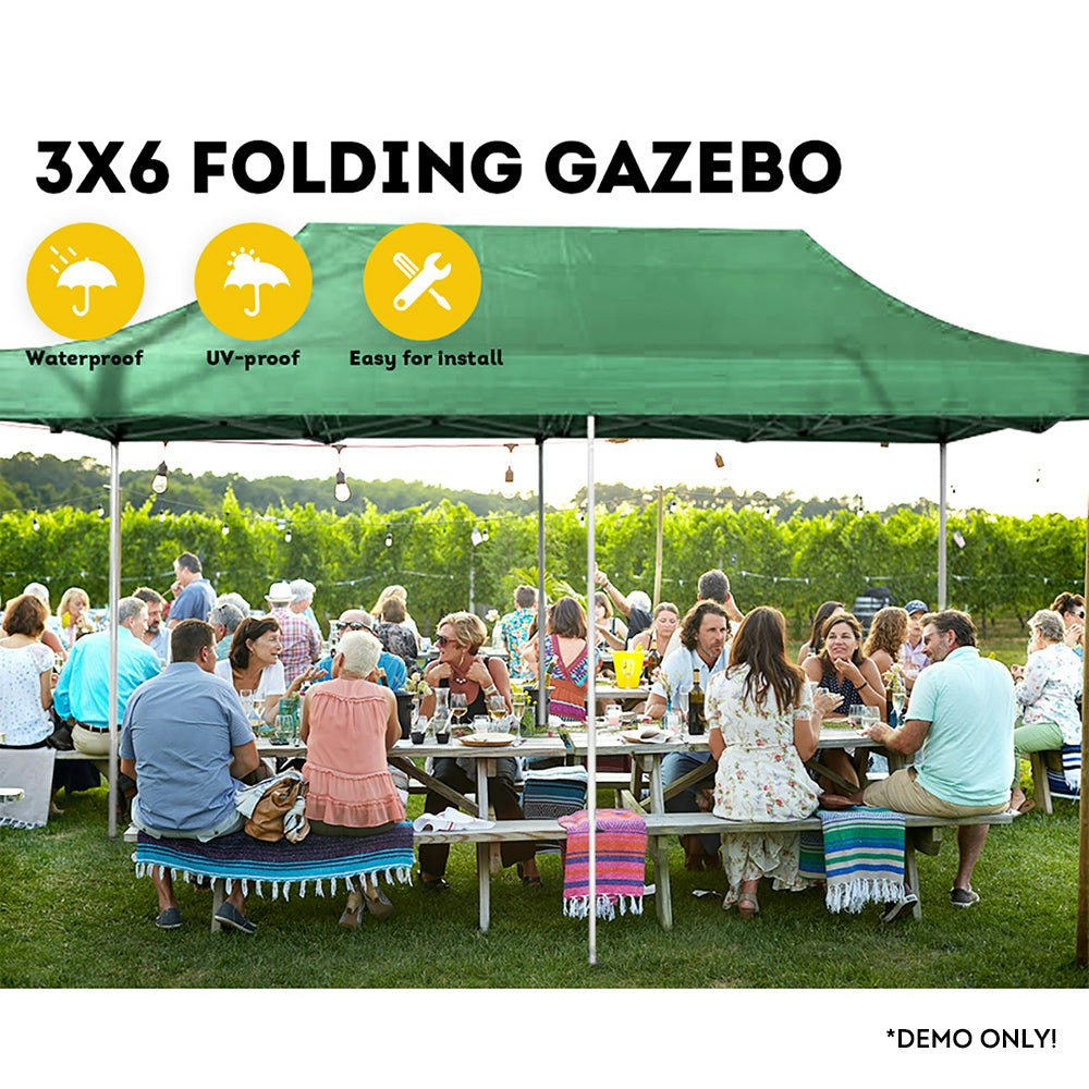 MASON TAYLOR 3x6 Gazebo Folding Marquee Tent Outdoor Picnic Camping Waterproof Shade