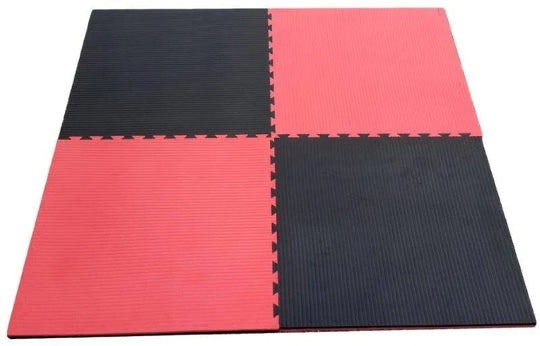 5 x 40mm EVA Foam Jigsaw Interlocking Floor Tile Mat 1m x 1m BLACK / RED