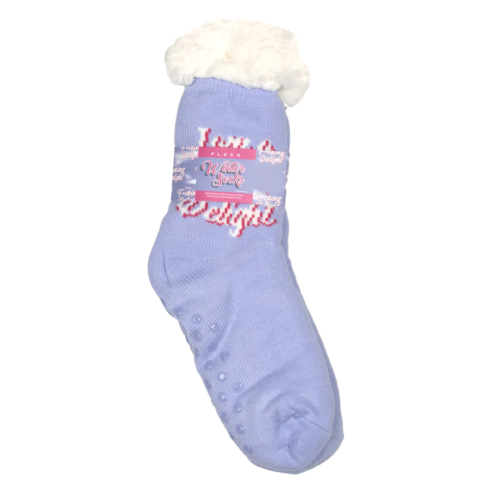 I Am A Delight Lilac Sherpa Winter Socks