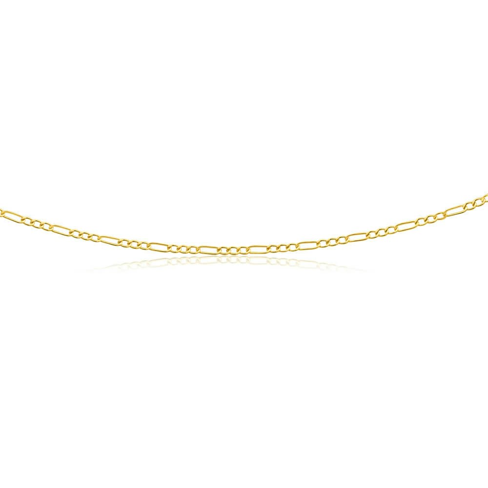 9ct Yellow Gold Silver Filled 45cm Figaro Chain 50 Gauge