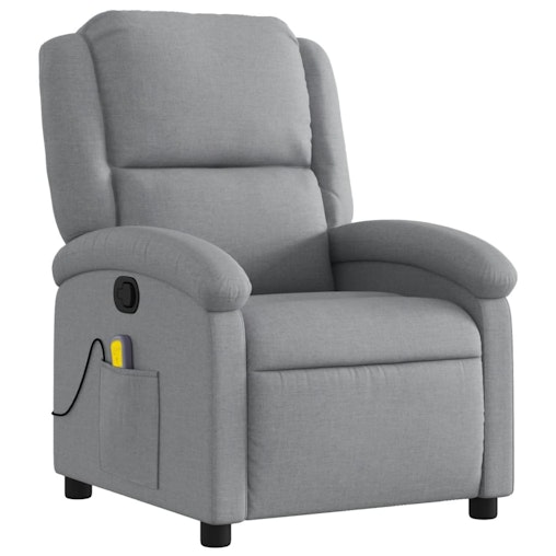 vidaXL Massage Recliner Chair Light Grey Fabric vidaXL Massage Recliner Chair Light Grey Fabric