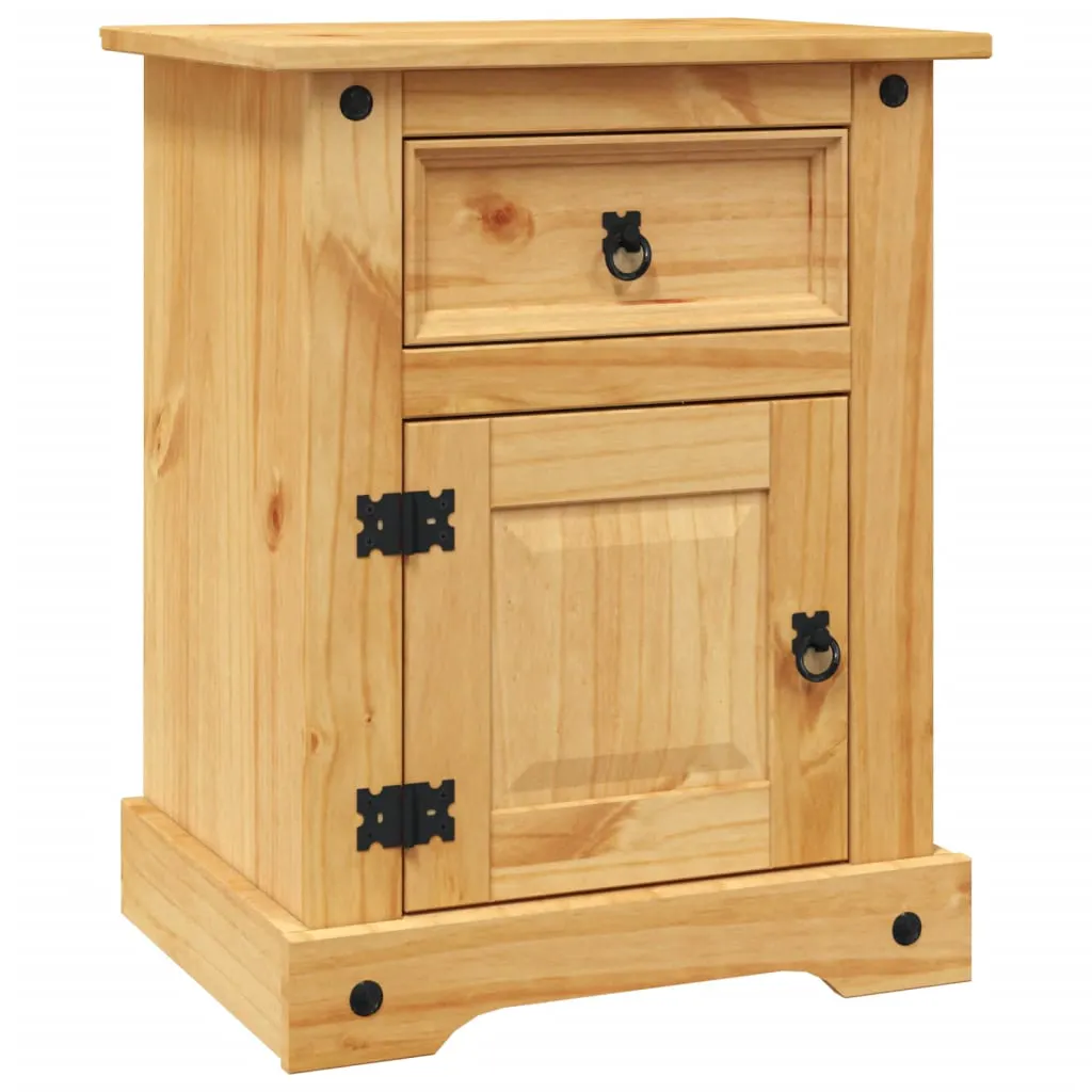 Bedside Cabinet Mexican Pine Corona Range 53x39x66 cm 243730 Bedside Cabinet Mexican Pine Corona Range 53x39x66 cm 243730