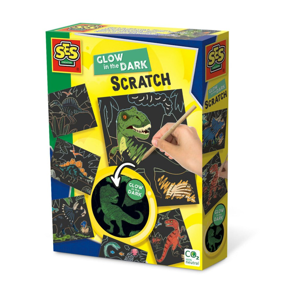 SES Creative Glow In The Dark Scratch - Dinosaurs