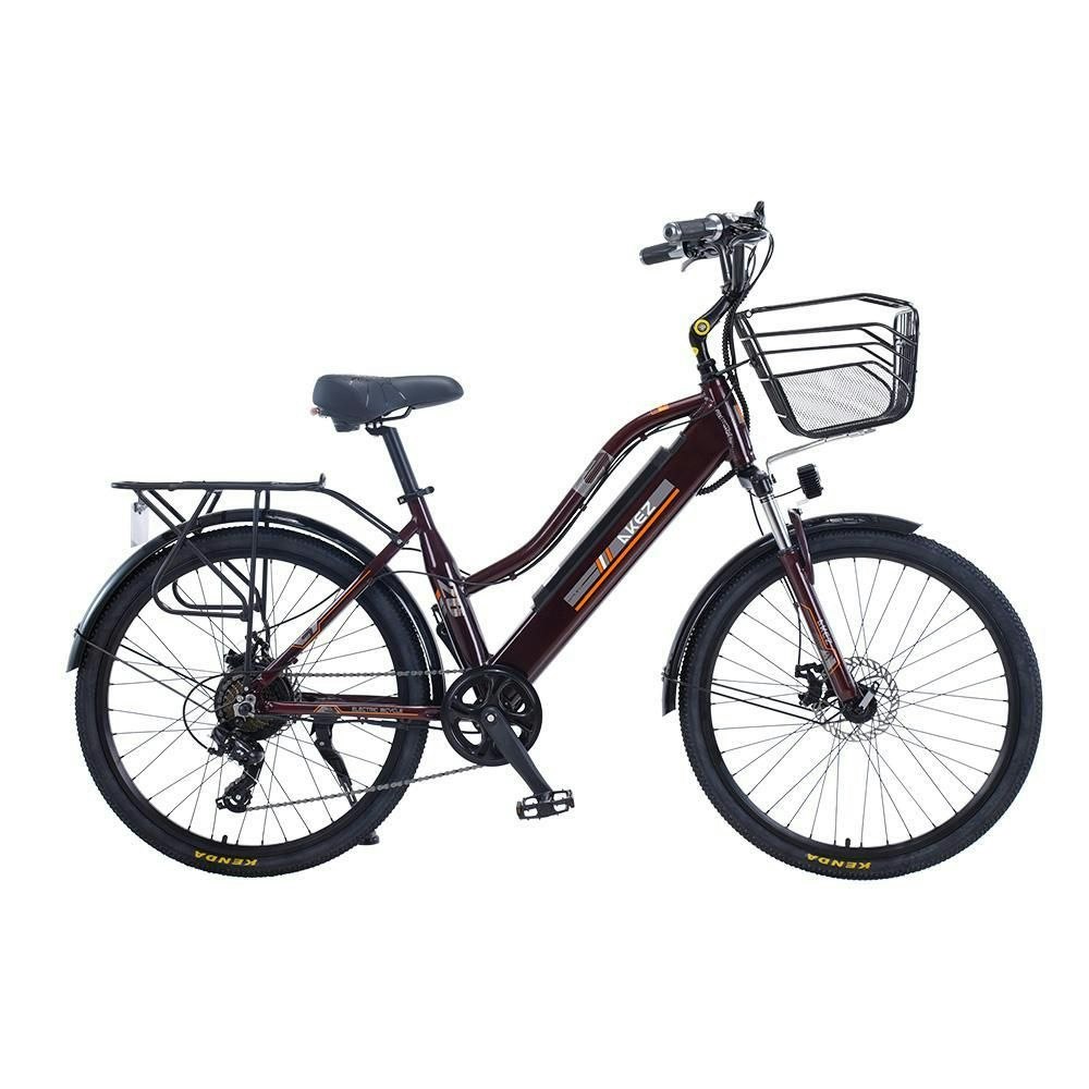 AKEZ 26 Inch Electric Bike City Bike Bicycles Assisted Bicycle Women
