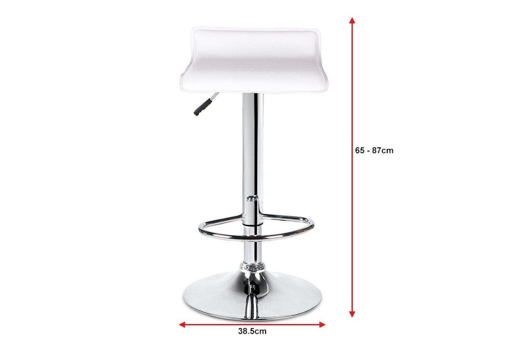 NNEKGE Bar Stool 2 Pack Flat Top White 38.5cm Indoor Furniture image number null