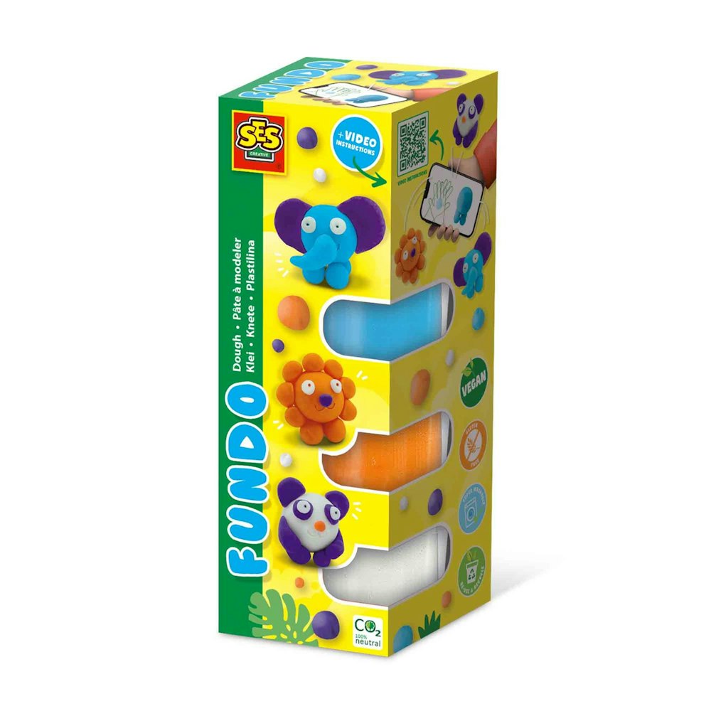 SES Creative Fundo Dough - Wild Animals (3x90g-1x40g)
