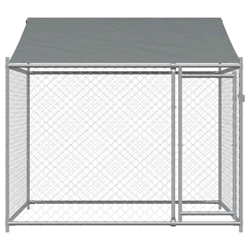 vidaXL Dog Cage with Roof and Door Grey 2x2x2 m Galvanised Steel vidaXL Dog Cage with Roof and Door Grey 2x2x2 m Galvanised Steel