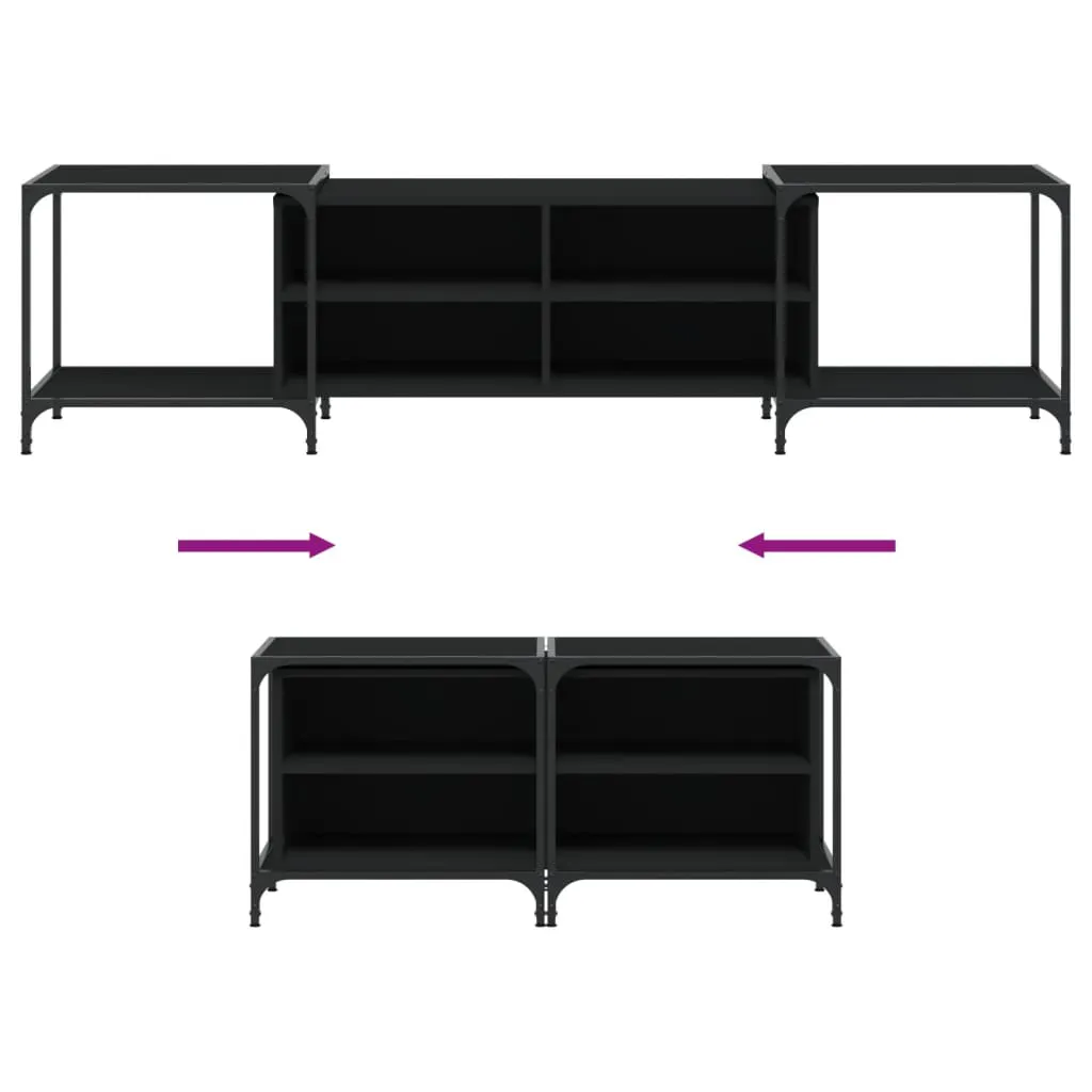 TV Cabinet Black 203x37x50 cm Engineered Wood 837607