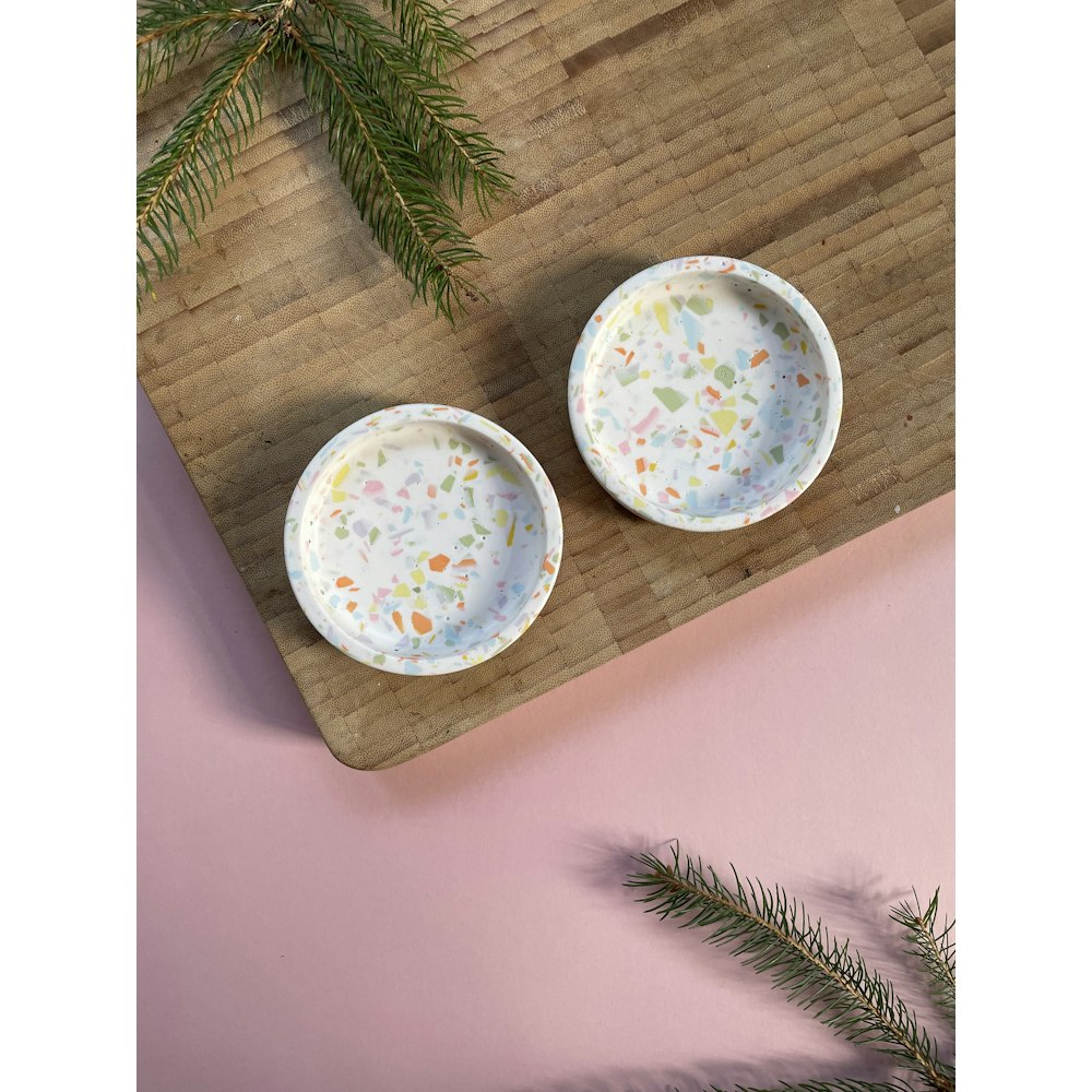 Smudge Creations Sugar Plum Terrazzo Round Trinket Dish/coaster
