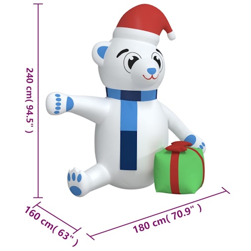 NNEVL Christmas Inflatable Teddy Bear LED 240 cm NNEVL Christmas Inflatable Teddy Bear LED 240 cm
