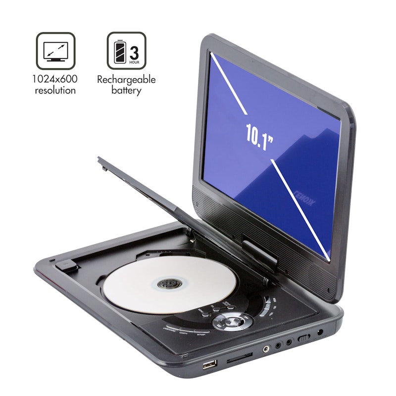 10.1" Portable DVD Player w/ 270-Degrees Swivel-Screen & Rechargeable image number null