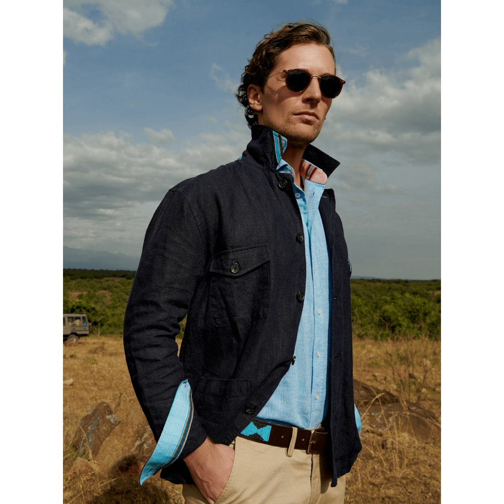Linen shirt jacket sales mens