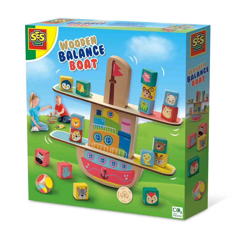 SES Creative Wooden Balance Boat