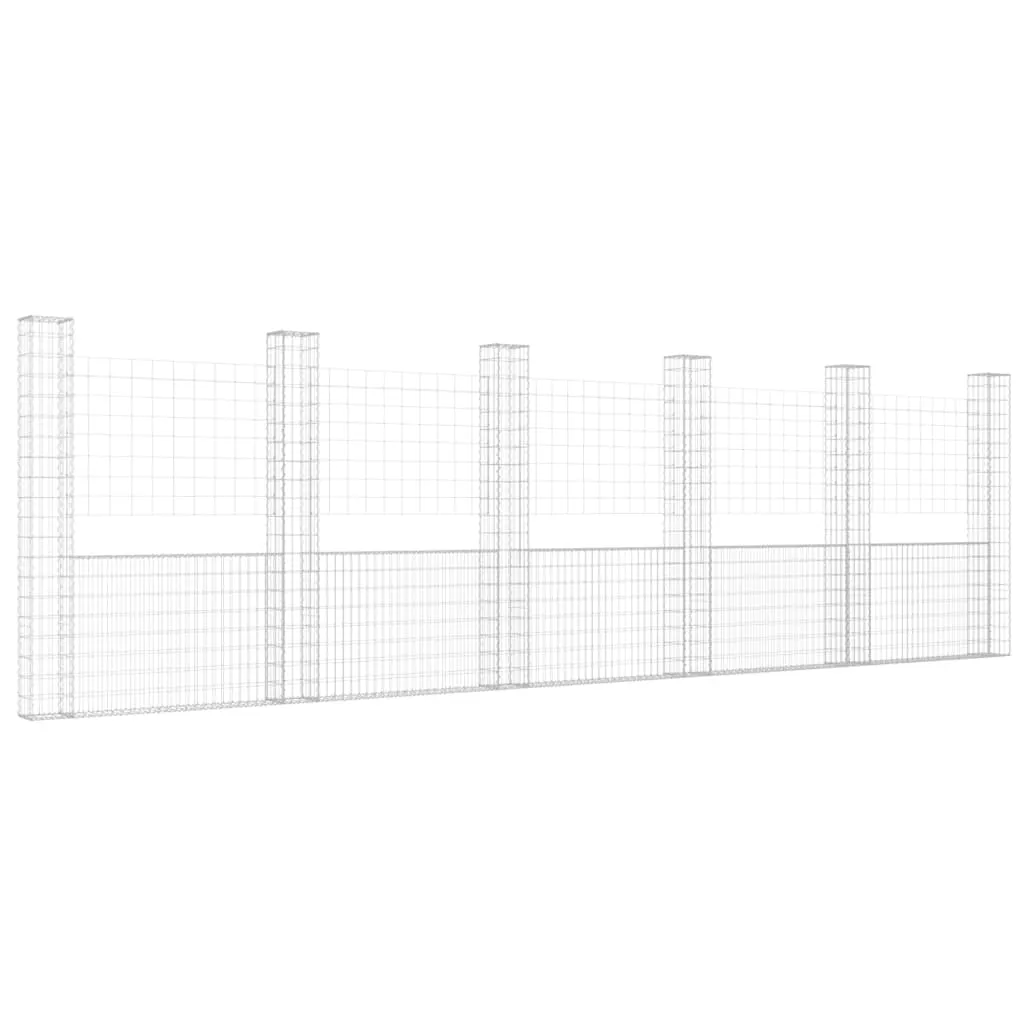 U-shape Gabion Basket with 6 Posts Iron 620x20x200 cm 151293 U-shape Gabion Basket with 6 Posts Iron 620x20x200 cm 151293
