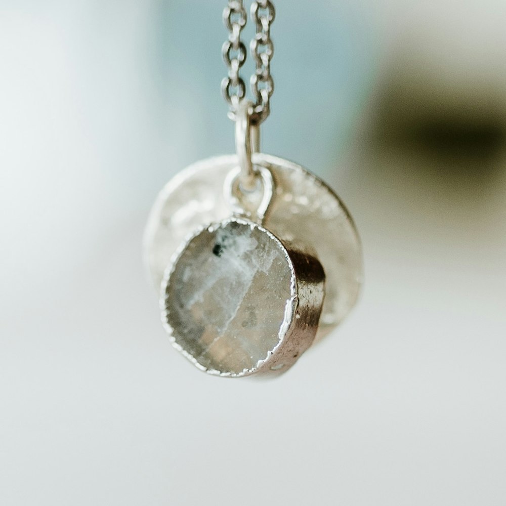 Raw Gemstone Jewellery Moonstone Necklace In Silver
