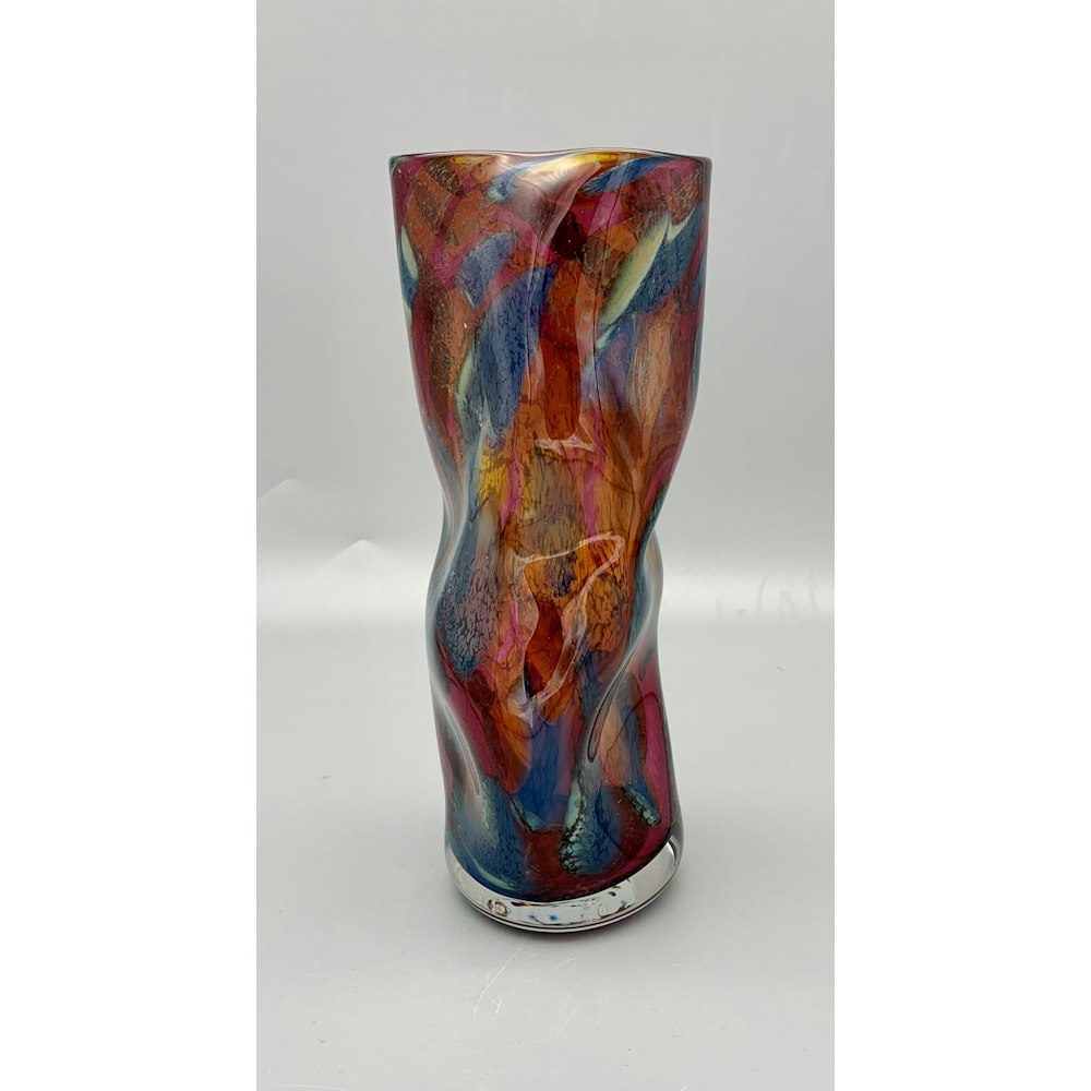 David M Flower Sculpted Vase In Macaw Pattern.