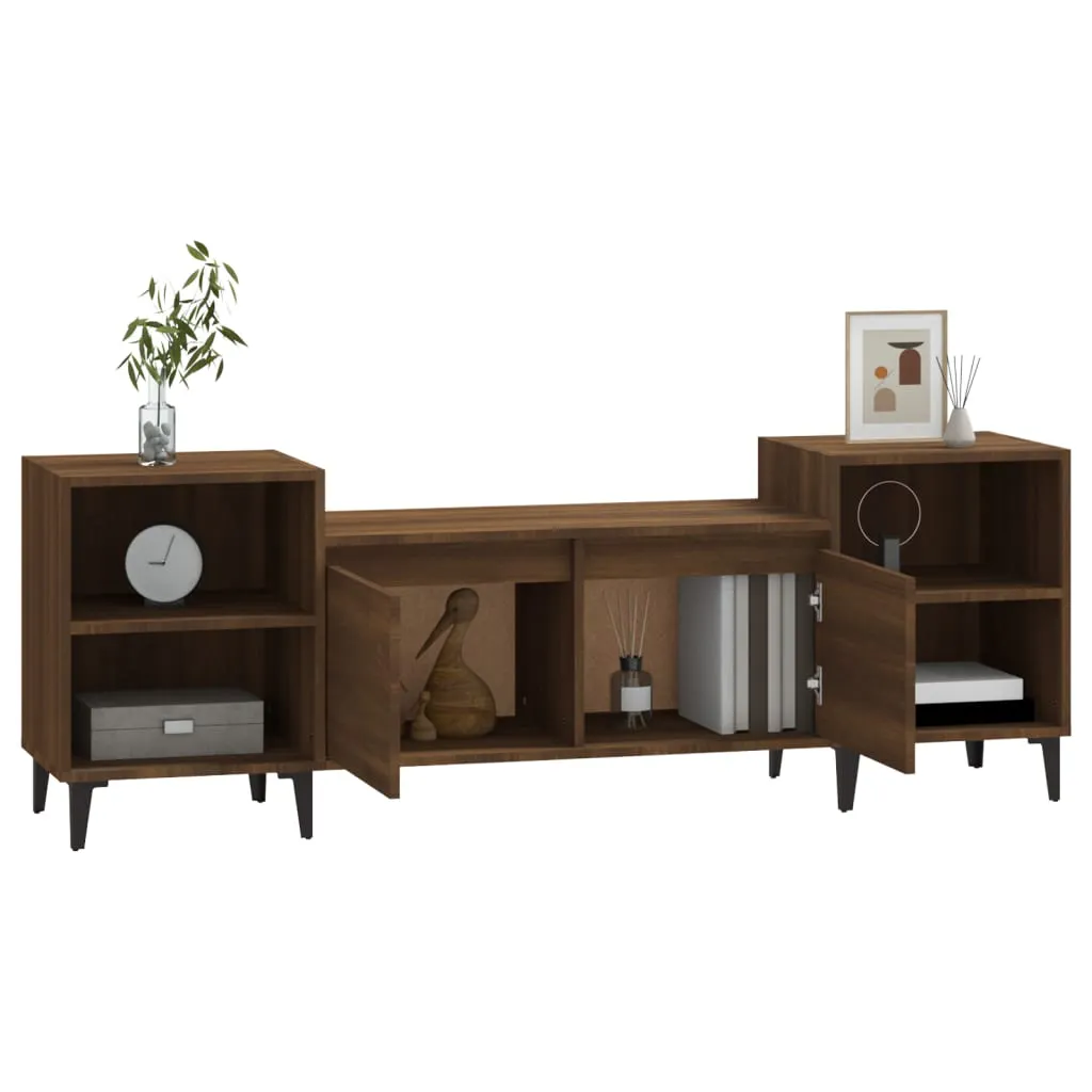TV Cabinet Brown Oak 160x35x55 cm Engineered Wood 821203