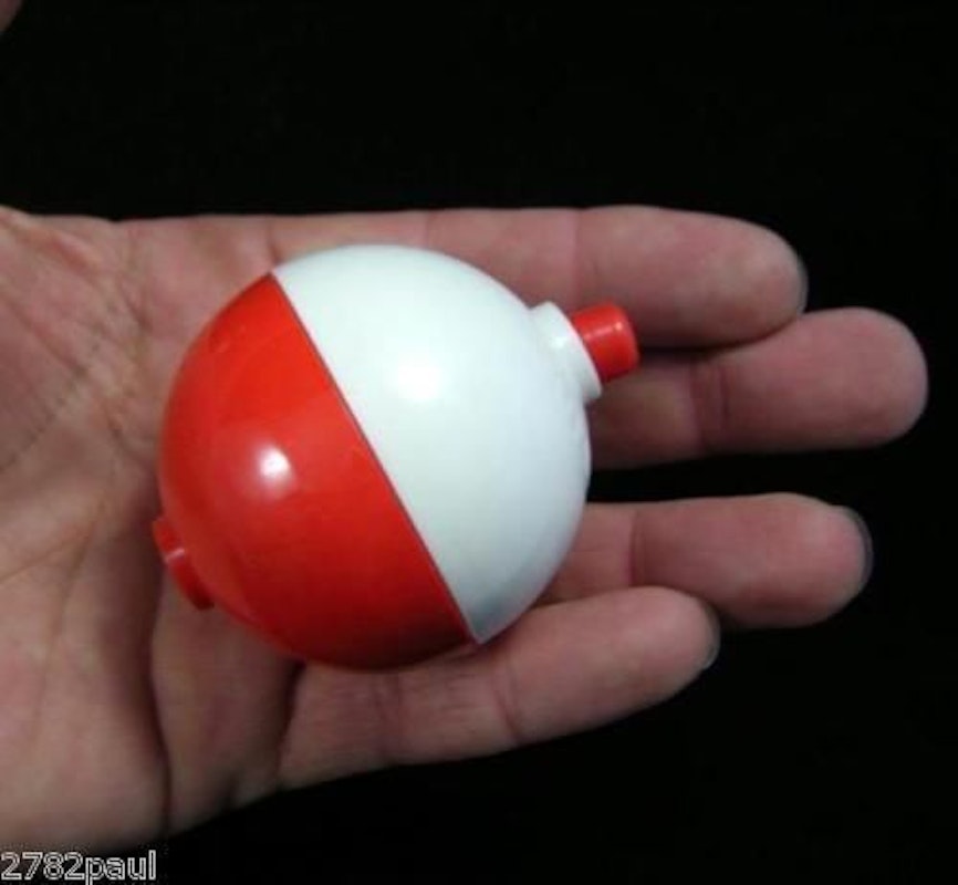 2 X 2 Inch Red and White Push Button Fishing Floats image number null