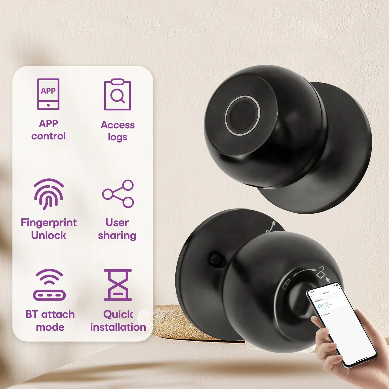 Smart Internal Door Lock with Fingerprint