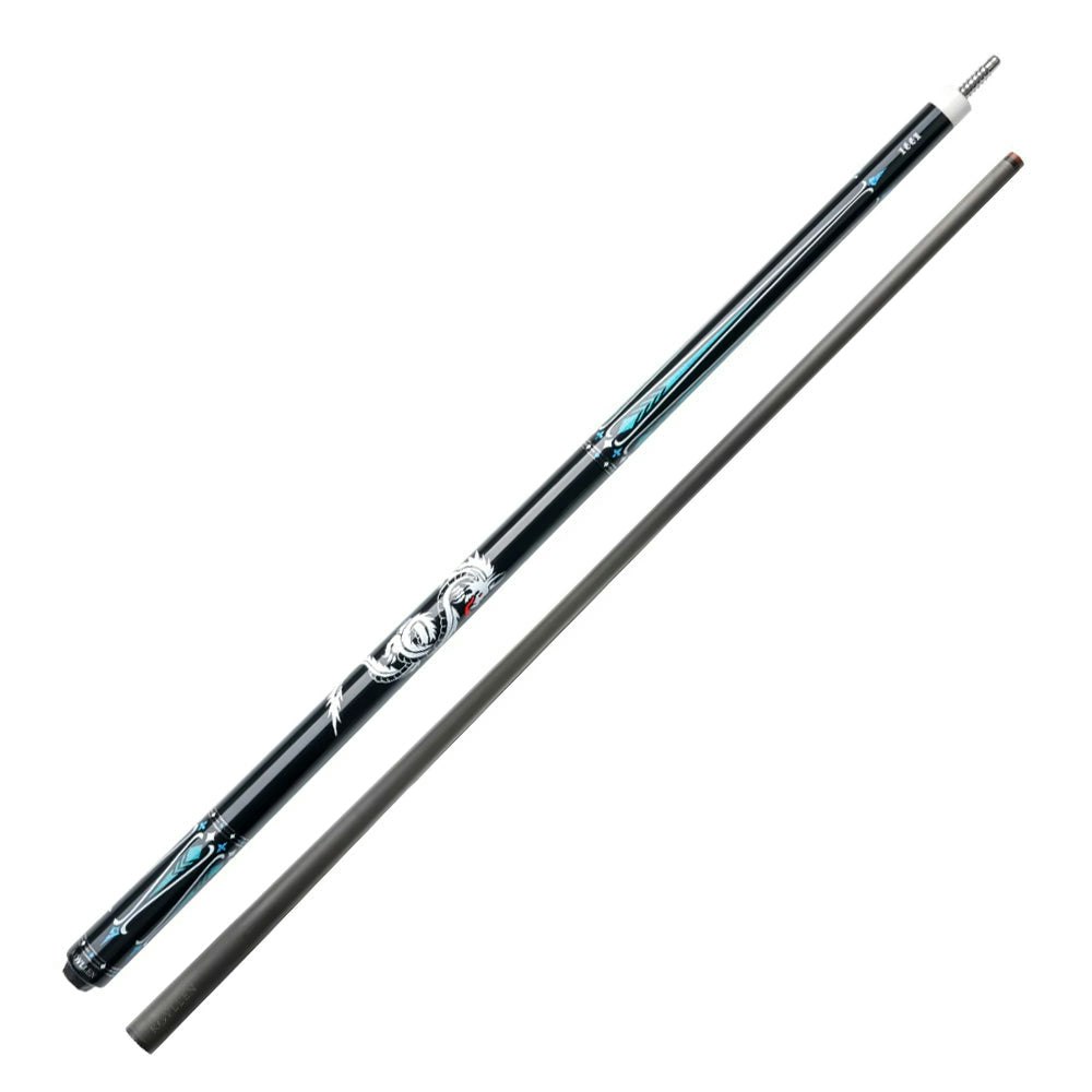 Konllen KL-10BF 147CM 2-Piece Pool Cue Maple Wood 18.5-20OZ Billiard Cue - Light Blue&Black