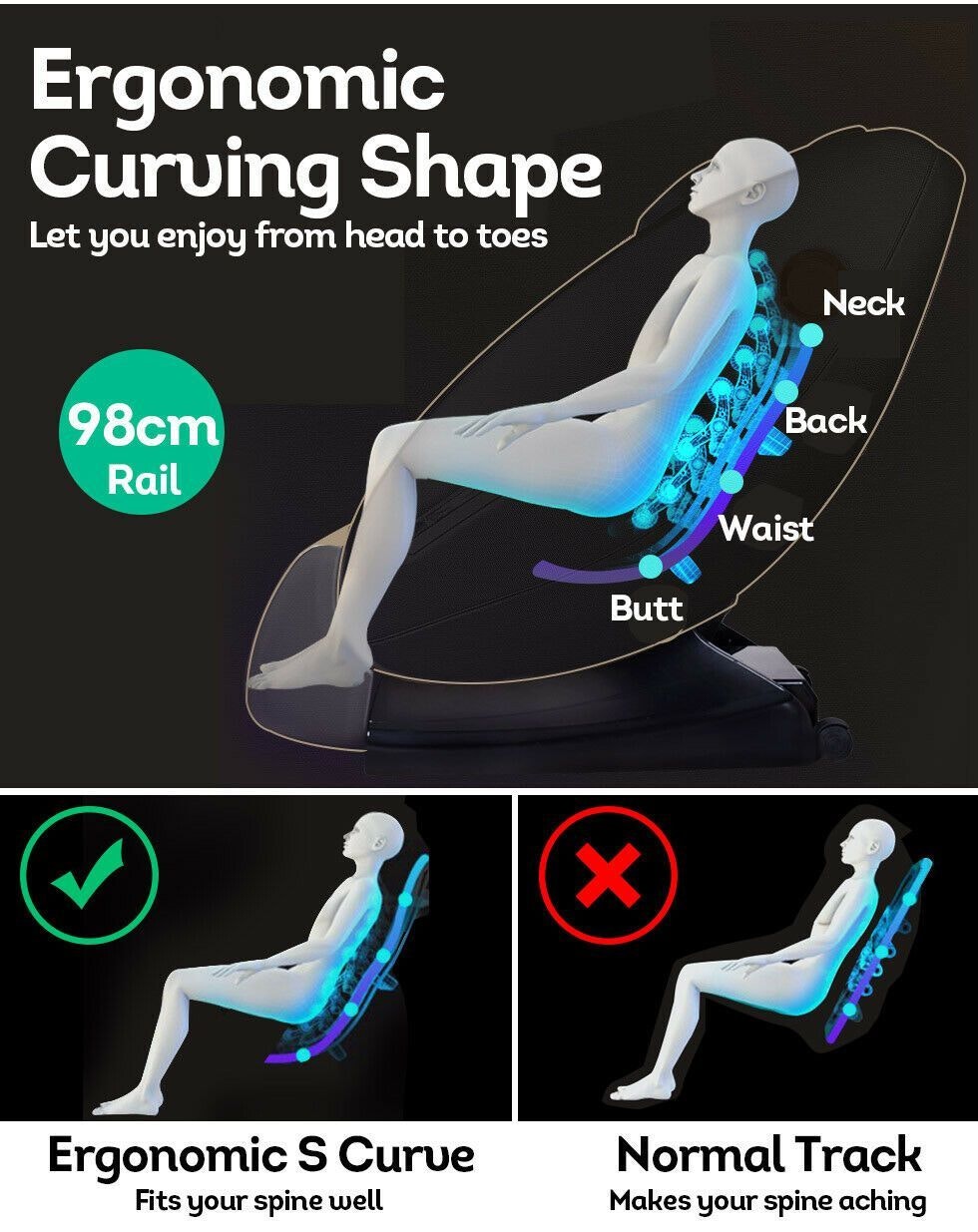 Mason Taylor Y01 Electric Massage Chair S-Track Zero Gravity Heating Shiatsu Electric Massage Chair Samartly Sense Body