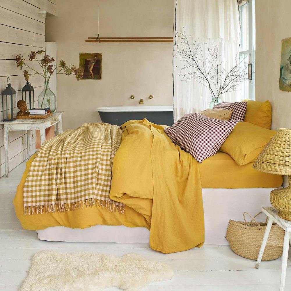 Piglet in Bed Honey Linen Blend Duvet Cover