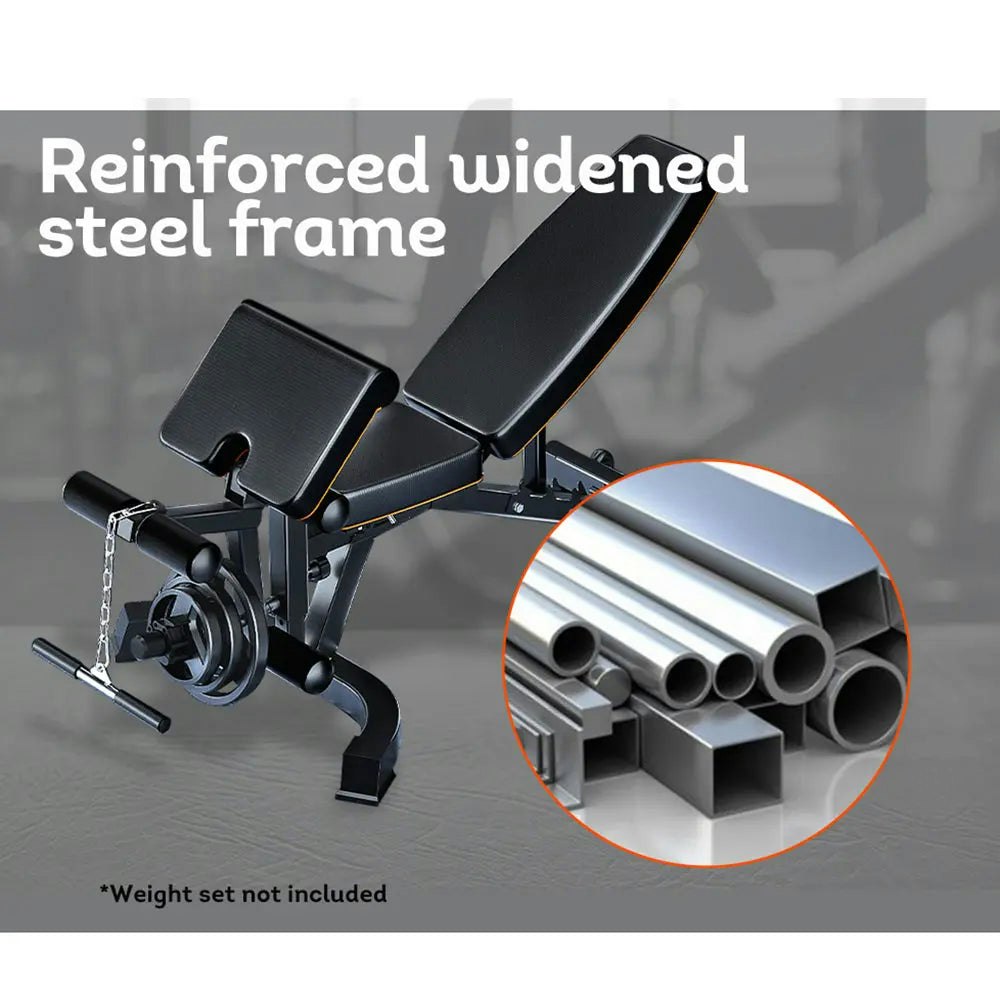 JMQ Fitness B6 Bench Dumbbell Weight Bench Incline Home Fitness Gym Equipment Rear Moving Roller
