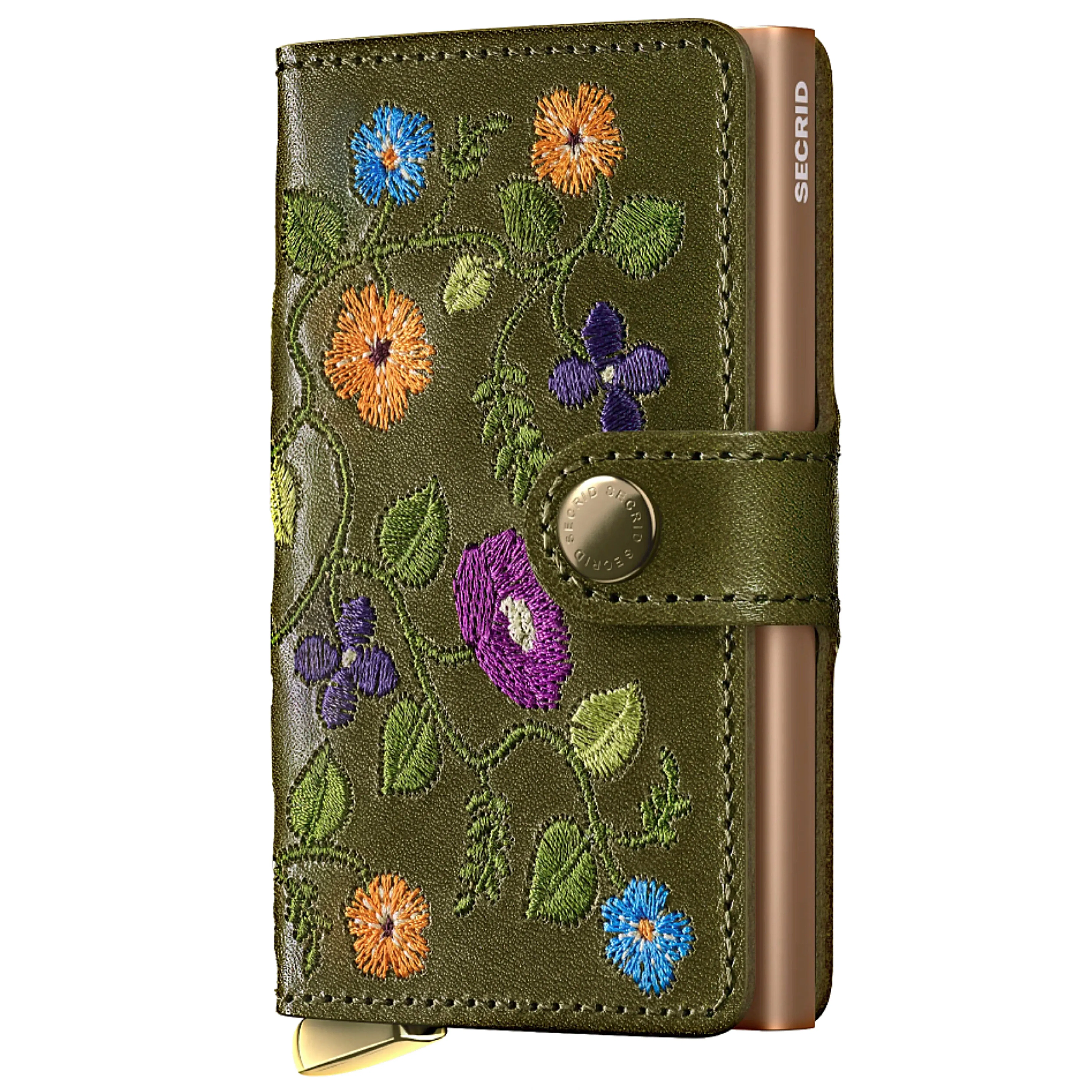 Secrid Premium+ Miniwallet Compact RFID Wallet - Stitch Floral Olive+