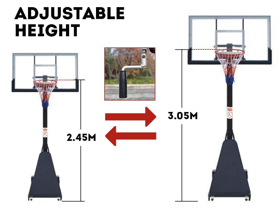 Dunk Master M027B Basketball Hoop Stand System w/ Ring Removable Tool Box
