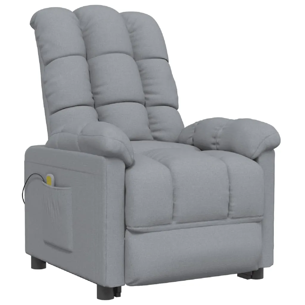 Massage Chair Light Grey Fabric 342733 Massage Chair Light Grey Fabric 342733