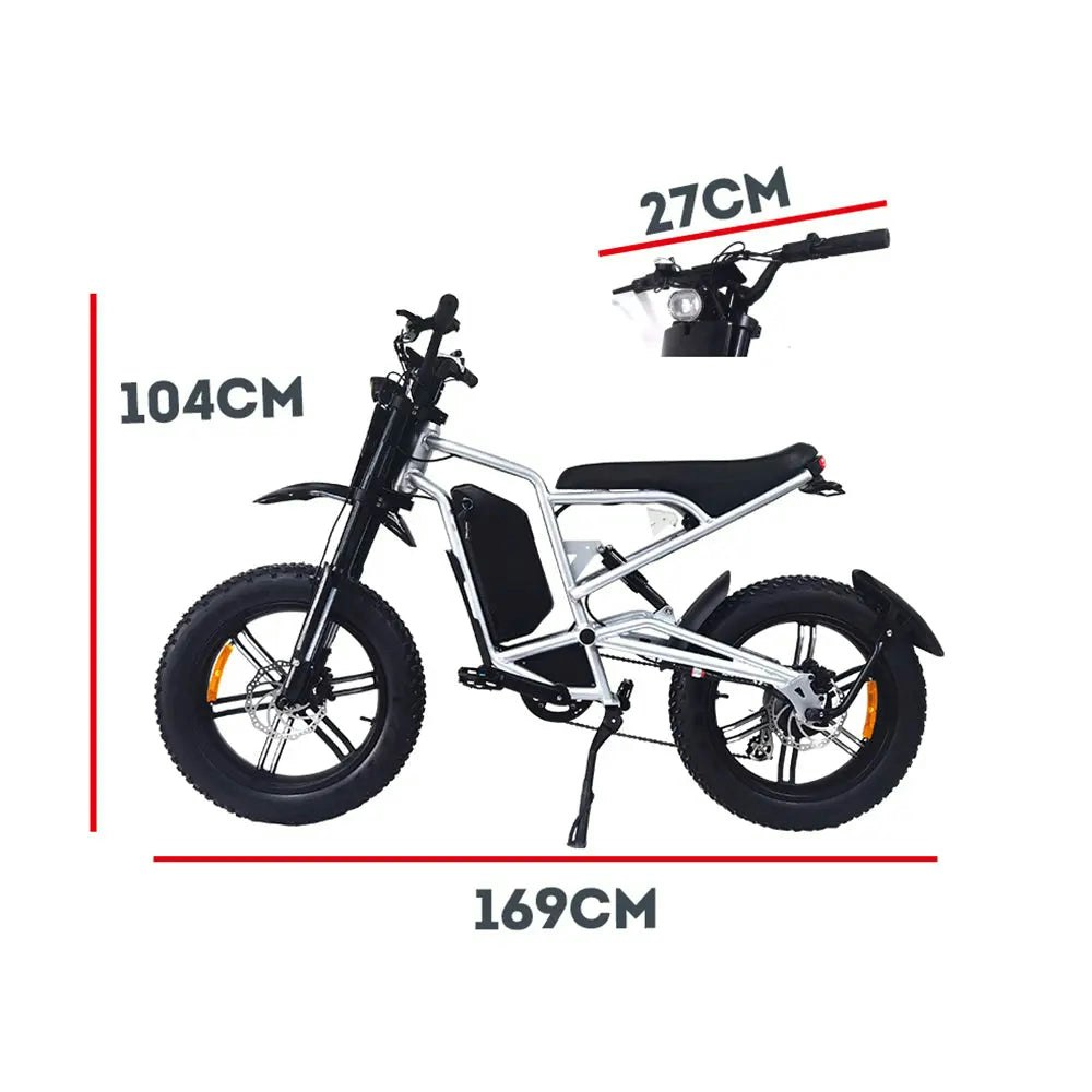 AKEZ 60V 20Ah 1000W 20 Inches Electric Dirt Bike Off Road Motorcycles Motorbike