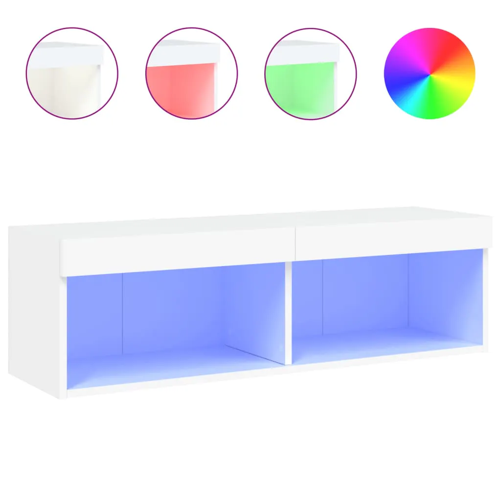 TV Cabinet with LED Lights White 100x30x30 cm 837155 TV Cabinet with LED Lights White 100x30x30 cm 837155