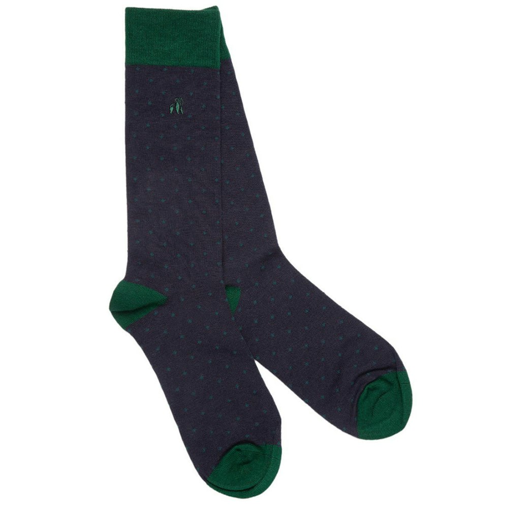 Swole Panda Spotted Navy Bamboo Socks (comfort Cuff)