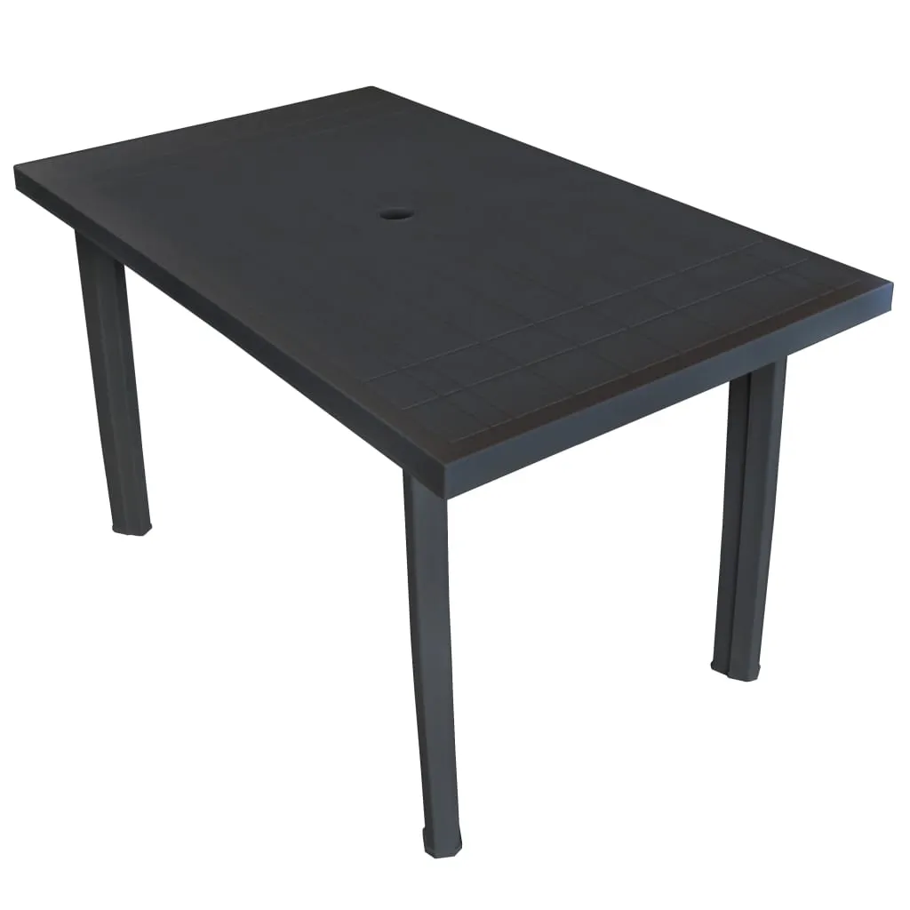 Garden Table Anthracite 126x76x72 cm Plastic 43599 Garden Table Anthracite 126x76x72 cm Plastic 43599