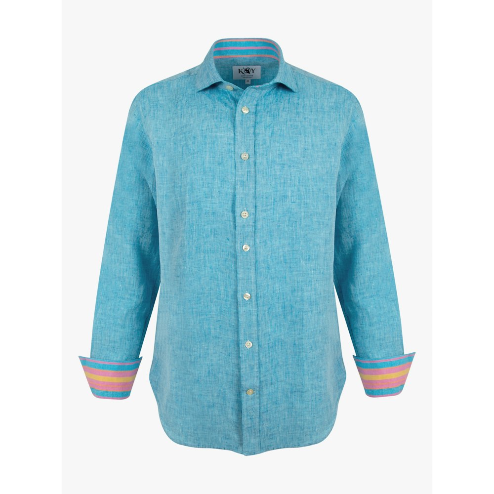 Koy Clothing Nyota Turquoise Linen Shirt