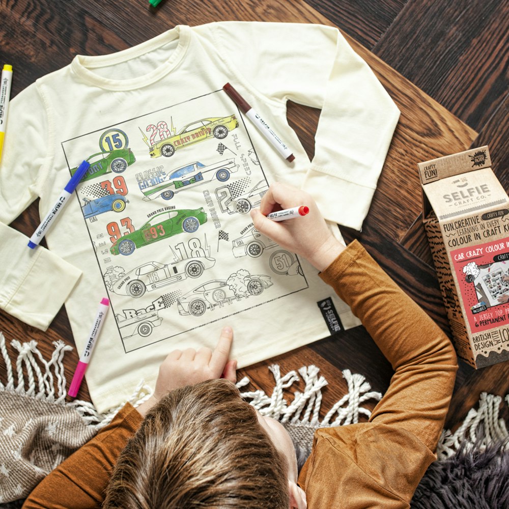 Selfie Craft Co Car Crazy Colour In Top With Fabric Pens