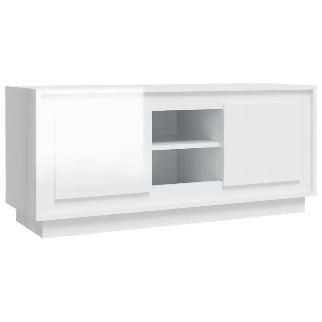 TV Cabinet High Gloss White 102x35x45 cm Engineered Wood 819862 TV Cabinet High Gloss White 102x35x45 cm Engineered Wood 819862
